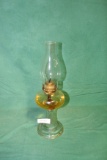 SCOVILL MFG. CLEAR GLASS OIL LAMP W/CHIMNEY