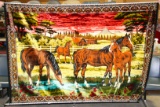 VINTAGE HORSE SCENE TAPESTRY - LOCAL PICKUP ONLY