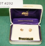 14K BLACK HILLS GOLD EARRING SET W/CASE