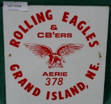 ROLLING EAGLES & CB'ERS SMALL WOOD SIGN - GRAND ISLAND NEBR.