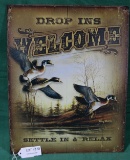SINGLE-SIDED TIN TERRY REDLIN DROP INS WELCOME SIGN