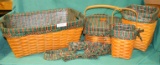 4 PC. SET SIGNED, DATED LONGABERGER BASKETS W/LINERS