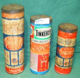 3 CANISTERS OF VINTAGE TINKERTOYS