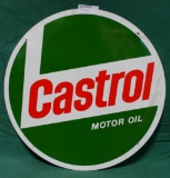 SINGLE-SIDED ROUND CASTROL MOTOR OIL TIN SIGN