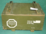 7.62MM WOOD AMMUNITION BOX W/HINGED LID - LOCAL PICKUP ONLY