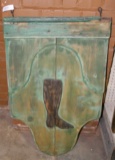 ANTIQUE SINGLE-SIDED WOOD BOOT HANGING STORE DISPLAY - LOCAL PICKUP ONLY