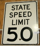 SINGLE-SIDED STATE SPEED LIMIT 50 WOOD ROAD SIGN - LOCAL PICKUP ONLY