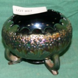 FENTON CARNIVAL GLASS 3-FOOTED NUT DISH