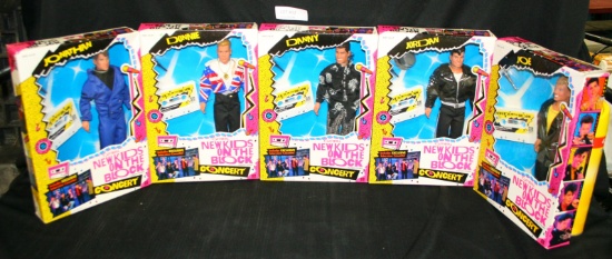 COMPLETE SET OF 5 NEW KIDS ON THE BLOCK DOLLS - 1990, CONCERT SERIES