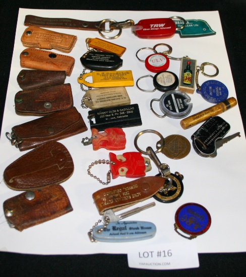 APPROX. 28 ASSORTED ADVERTISING KEY FOBS