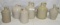 6 PLAIN STONEWARE WHISKEY JUGS W/HANDLES