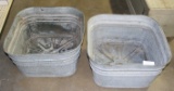 2 VINTAGE SQUARE GALVANIZED WASH TUBS - 2 TIMES MONEY - LOCAL PICKUP