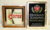 2 FRAMED COORS BEER ADVERTISING MIRRORS - ONE W/SMALL DAMAGE