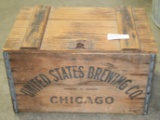 UNITED STATES BREWING COMPANY - CHICAGO - WOOD CRATE W/LID