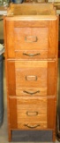 VINTAGE OAK 3-DRAWER WOOD FILE CABINET - LOCAL PICKUP ONLY