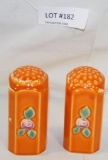 COORS POTTERY ROSEBUD ORANGE SALT & PEPPER SHAKER SET