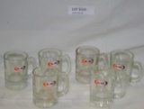 6 MINIATURE A&W ROOT BEER GLASS MUGS