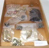 FLAT BOX OF ASSORTED COSTUME JEWELRY