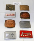 8 ASSORTED LIVESTOCK FEED BELT BUCKLES