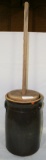 BROWN GLAZE STONEWARE BUTTER CHURN - LOCAL PICKUP ONLY