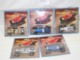 5 DIECAST HISTORIC RACER REPLICA CARS W/PACKAGES