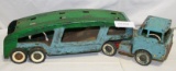 VTG. STRUCTO PRESSED STEEL AUTO TRANSPORT TRACTOR TRAILER