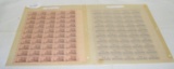 2 UNCUT SHEETS OF 1956 WILDLIFE CONSERVATION 3 CENT STAMPS - 2 TIMES MONEY