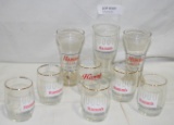 9 ASSORTED HAMM'S BEER DRINKING GLASSES