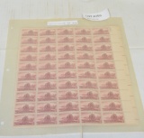 UNCUT SHEET OF 1954 LEWIS & CLARK EXPEDITION U.S. 3-CENT POSTAGE STAMPS