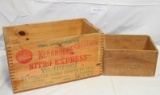 REMINGTON ARMS NITRO EXPRESS AMMO WOOD CRATE, YEAST WOOD BOX