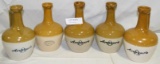 5 STONEWARE ARMOUR'S & CO. PITCHERS - NO LIDS OR CORKS