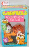 GARFIELD GUMBALL MACHINE COIN BANK W/BOX - N.O.S.