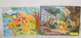 2 CHILDREN'S PUZZLES - ASSEMBLED AND PLASTIC WRAPPED