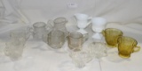 6 SETS OF ASSORTED GLASS CREAM & SUGARS