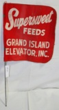VTG. SINGLE-SIDED SUPERSWEET FEEDS CANVAS FLAG - GRAND ISLAND