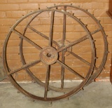PAIR OF ANTIQUE CAST IRON TRACTOR WHEELS - LOCAL PICKUP ONLY