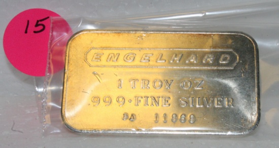 ENGELHARD 1 TROY OZ. SILVER BAR