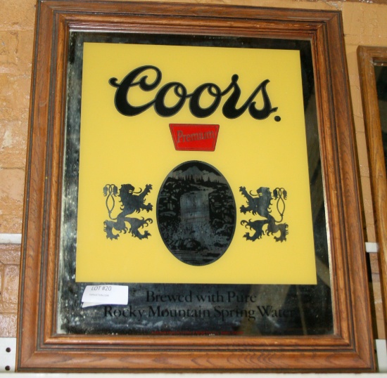 PLASTIC FRAMED COORS BEER MIRROR