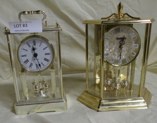 1 ELGIN, 1 CONDOR SMALL ANNIVERSARY CLOCKS - 2 TIMES MONEY