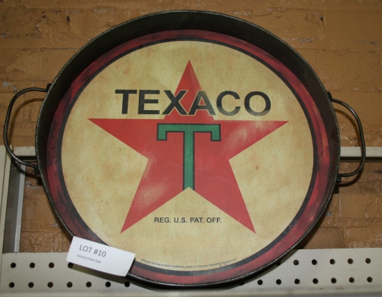 TIN & WOOD TEXACO ADVERTISING DISPLAY TRAY