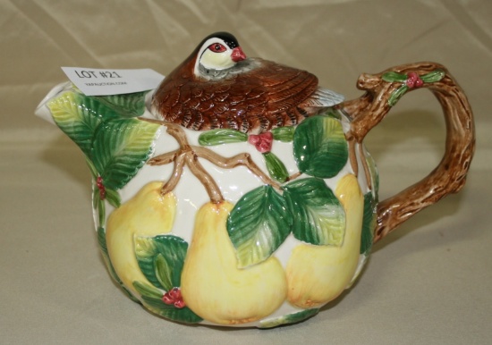 1991 FITZ AND FLOYD CERAMIC 40-OUNCE TEAPOT