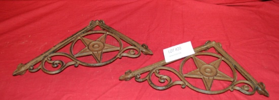 PAIR OF CAST IRON STYLE SHELF BRACKETS