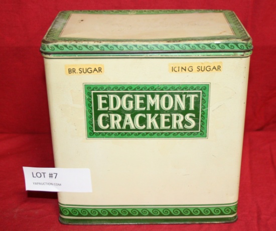 VTG. EDGEMONT CRACKERS ADVERTISING TIN