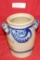 BLUE BAND DECORATED STONEWARE CANISTER - NO LID