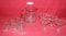 ETCHED CLEAR GLASS PITCHER SET W/10 GLASSES