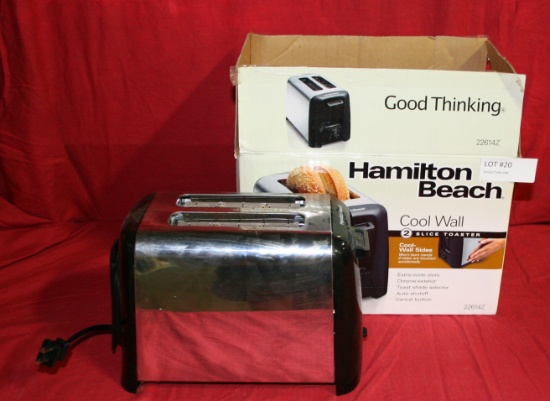 HAMILTON BEACH COOL WALL 2-SLICE TOASTER W/BOX