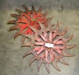 PAIR OF IRON ROTARY HOE COULTER BLADES