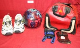 ROTO GRIP MUTANT CELL BOWLING BALL, WRIST WRAPS, SHOES - LOCAL PICKUP