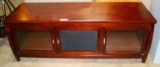MODERN CHERRY WOOD STYLE TELEVISION STAND W/STORAGE - LOCAL PICKUP ONLY