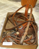 LEATHER HEADSTALL W/LEATHER REINS, BIT